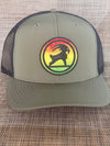 SURFGOAT “KING” -SPF 50 UV TRUCKER Hat (Rasta/Mixed)