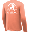 SURFGOAT (Kids / Youth) Long-Sleeved SPF 50 UV Sun Shirt (Coral/White)