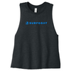 SURFGOAT  Women's Racerback Cropped Tank (Heather Gray / Neon Blue)