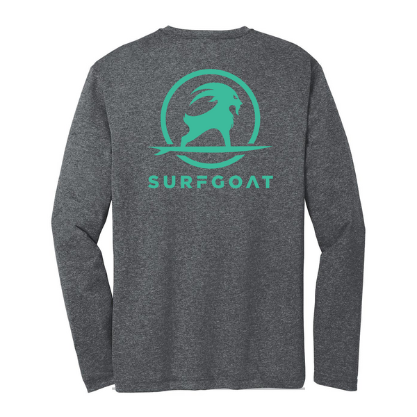 SURFGOAT Long-Sleeved UV Sun Shirt (Graphite Heather / Carribean Green)