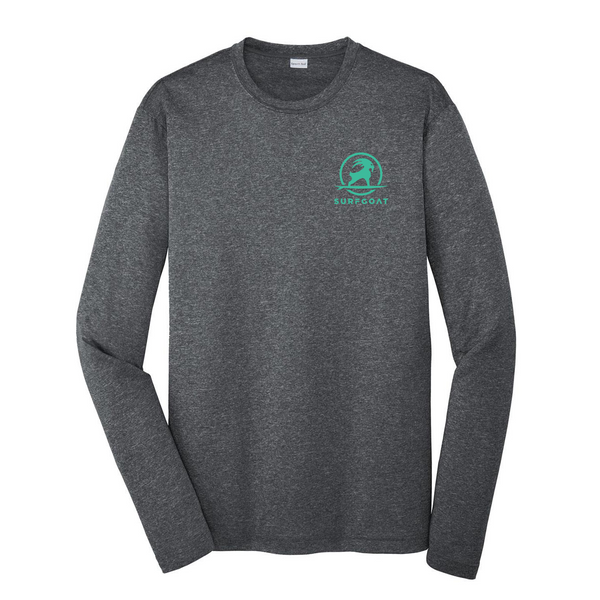 SURFGOAT Long-Sleeved UV Sun Shirt (Graphite Heather / Carribean Green)