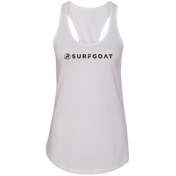 SURFGOAT AMPED Women's Racerback Tank (White / Black)