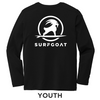 SURFGOAT  (Kids / Youth) Long-Sleeved UV Sun Shirt (Black / White)