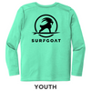 SURFGOAT (Kids / Youth) Long-Sleeved UV Sun Shirt (Bright Seafoam / Black)